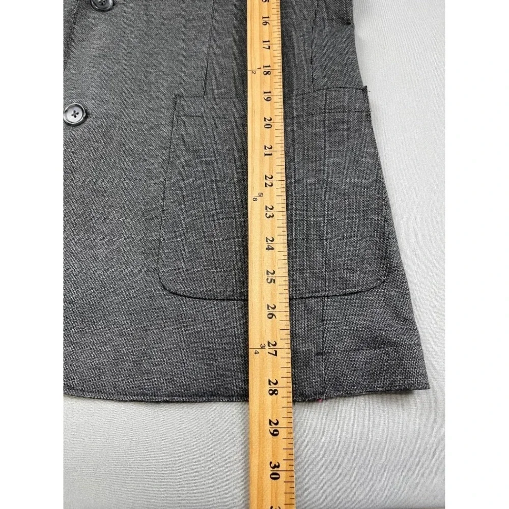 7DIAMONDS Mens Blazer M Crockett Gray Raw‎ Edge Unstructured Sport Coat Jacket